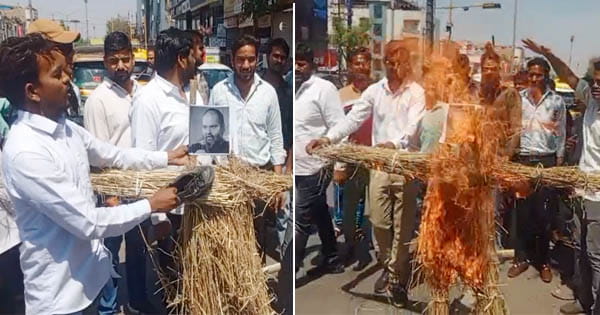 इंदौर में कुणाल कामरा का पुतला दहन, महाराष्ट्र के डिप्टी CM शिंदे पर टिप्पणी को लेकर विरोध प्रदर्शन