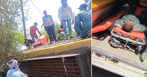 इटारसी में हादसा : पथरोटा पुलिया के पास पलटी की बस, ड्राइवर समेत दो की मौत, 10 घायल