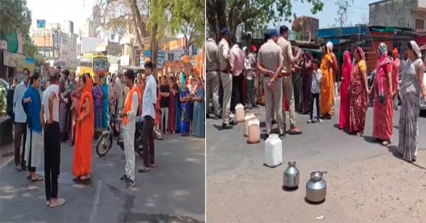 खंडवा में जल संकट से फूटा जनता का गुस्सा, आक्रोशित लोगों ने किया चक्का जाम, 15 दिन से पानी नहीं