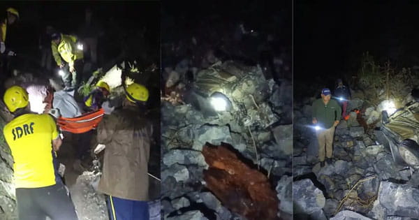 उत्तराखंड के चमोली में दर्दनाक हादसा : शादी से लौट रही कार खाई में गिरी, 5 लोगों की मौके पर ही मौत