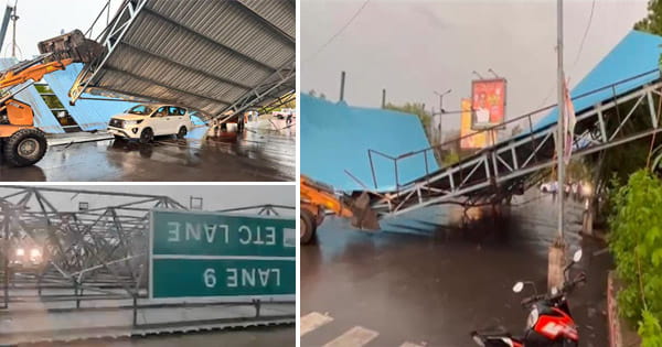 छत्तीसगढ़ में आंधी-तूफान का कहर... रायपुर में शेड गिरने से गाड़ियां दबी, सिमगा का टोल प्लाजा हुआ धराशायी