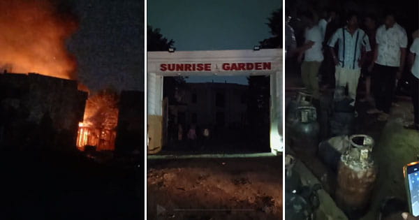 भोपाल के भानपुर में बड़ा धमाका : मैरिज गार्डन में एक के बाद एक फटे 10 सिलेंडर, कई घरों की दीवारों में आईं दरारें