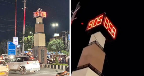 भोपाल का ‘अजूबा क्लॉक टॉवर’ बना सोशल मीडिया का नया सेंसेशन, एक ही पोल पर अलग-अलग समय दिखा रही घड़ियां