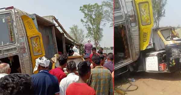 2 बच्चों समेत मां की दर्दनाक मौत: नर्मदापुरम-हरदा हाईवे पर हुआ हादसा, ऑटो पर पलटा केले से भरा ट्रक