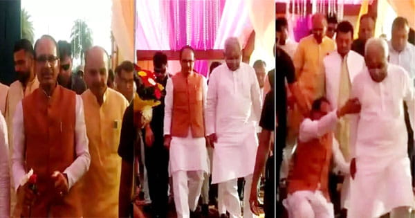 सीढ़ियों पर फिसले CM शिवराज, शादी समारोह में हुआ हादसा; देखें Video