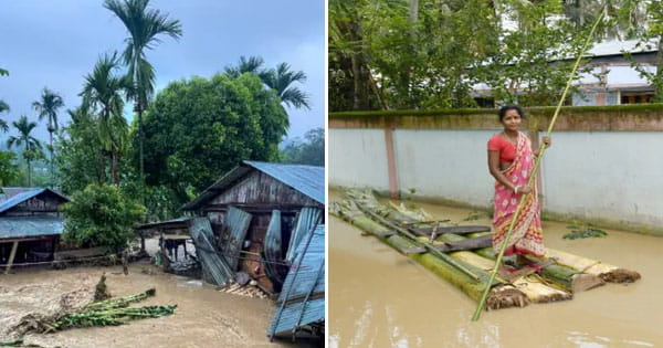 Assam Flood: असम में बाढ़ और भूस्खलन का कहर, कई लोगों की मौत... लाखों लोग प्रभावित; देखें वहां का मंजर बयां करतीं तस्वीरें