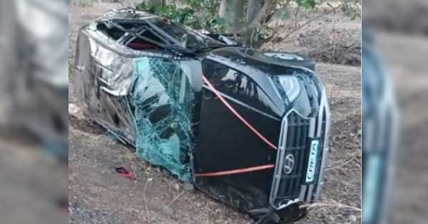 खंडवा में सड़क हादसा : कार पलटने से 5 साल के बच्चे समेत 3 की मौत, ओंकारेश्वर दर्शन कर लौट रहा था परिवार