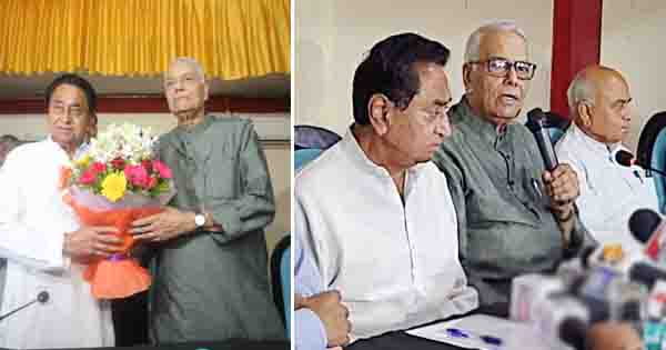 राष्ट्रपति पद के प्रत्याशी यशवंत सिन्हा ने की बैठक, कमलनाथ ने कहा- हमारे विधायकों को प्रलोभन दे रही बीजेपी