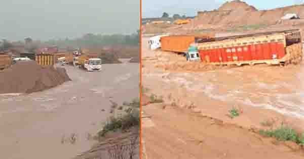MP में भारी बारिश का अलर्ट! सिंध नदी का जलस्तर बढ़ा, रेत से भरे 50 से ज्यादा डंपर फंसे; देखें Video