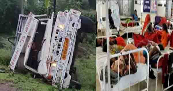 सतना में श्रद्धालुओं से भरा पिकअप पलटा, 26 लोग घायल; मुंडन संस्कार के लिए जा रहे थे मैहर