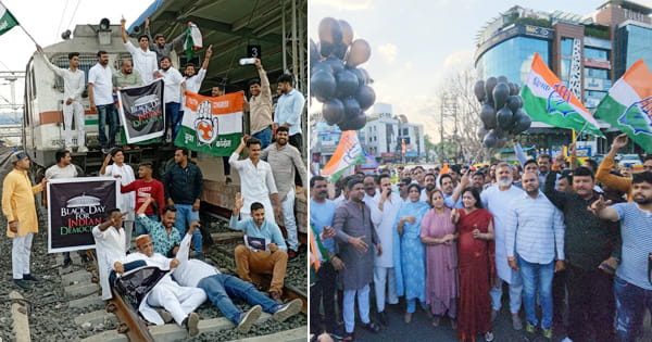 VIDEO : राहुल गांधी की सदस्यता रद्द होने पर भड़के कांग्रेसी, भोपाल में रोकी ट्रेन; जानें कहां क्या हुआ