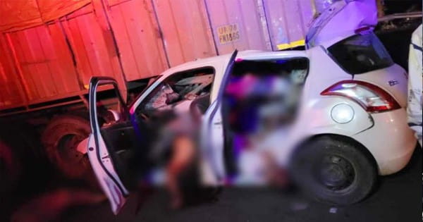 धार में दर्दनाक हादसा : पार्षद सहित 3 लोगों की मौत, फोरलेन पर ट्राले में घुसी तेज रफ्तार कार