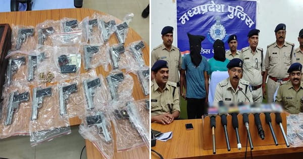 शिवपुरी : अवैध हथियारों के साथ दो तस्कर गिरफ्तार, पुलिस ने जब्त की 20 पिस्टल
