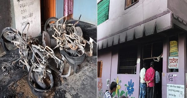 इंदौर : अज्ञात बदमाशों ने खड़ी गाड़ियों में पेट्रोल डालकर लगाई आग, जलने की बदबू से जागे सभी; देखें Video