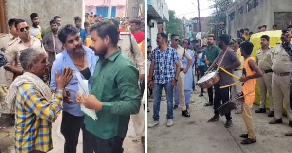 उज्जैन : आरोपियों के मकानों की नपती के लिए ढोल ताशे के साथ पुलिस और निगम की टीम पहुंची, देखें VIDEO