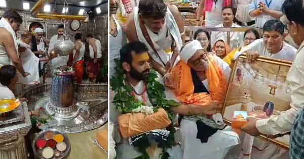 उज्जैन : कथावाचक मोरारी बापू ने किए बाबा महाकाल के दर्शन, 12 ज्योतिर्लिंगों की यात्रा कर सुना रहे हैं रामकथा