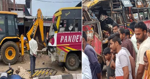 रीवा के मऊगंज में ट्रक की टक्कर से तीर्थयात्रियों की बस पलटी, 2 की मौत; 20 से ज्यादा घायल