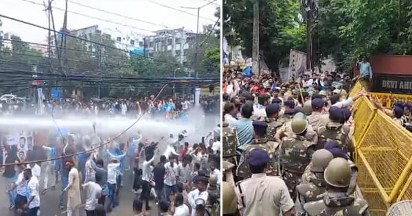 इंदौर : यूनिवर्सिटी घेरने पहुंचे NSUI कार्यकर्ताओं को वॉटर कैनन से खदेड़ा, पुलिस ने भांजीं लाठियां; गिरफ्तार कर भेजा जेल, देखें VIDEO