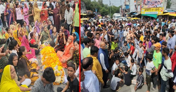 इंदौर में बच्चे की मौत : गुस्साए परिजनों ने शव को रखकर किया चक्काजाम; MY अस्पताल में सजाई थी चिता; लापरवाह डॉक्टर के खिलाफ की कार्रवाई की मांग