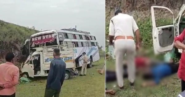 सिवनी में भीषण सड़क हादसा : बस और मैजिक वाहन की आमने-सामने टक्कर, लोगों की मौत