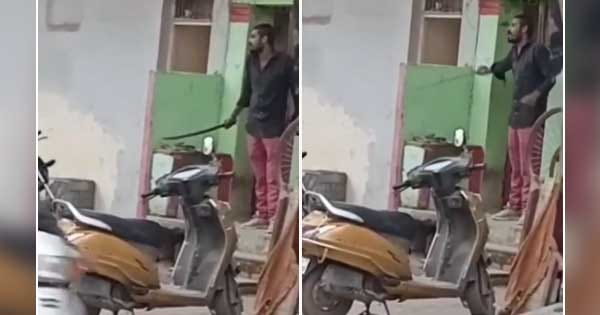 इंदौर में बदमाशों के हौसले बुलंद : खुलेआम घर के बाहर तलवार लहराते हुए आया नजर, रहवासियों को धमकाते हुए वीडियो आया सामने