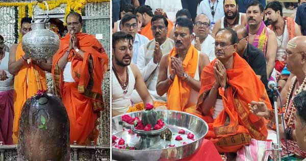 महाकाल मंदिर में महारुद्र अनुष्ठान : CM शिवराज ने अच्छी बारिश के लिए की प्रार्थना, बोले- किसान भाइयों की सेवा में कोई कसर नहीं छोड़ूंगा