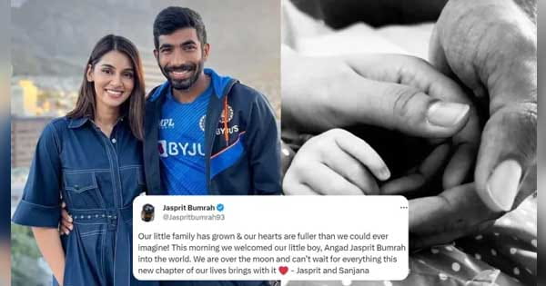 फास्ट बॉलर जसप्रीत बुमराह बने पिता : पत्नी संजना ने बेटे को जन्म दिया... अंगद रखा नाम; कहा- परिवार बड़ा हो गया