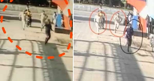 पुलिस ने फिल्मी अंदाज में बदमाश को पकड़ा : छात्र से मोबाइल छीनकर भाग रहा था, 1 किमी तक दौड़कर दबोचा; देखें VIDEO