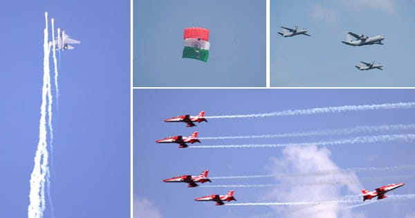 Bhopal Air Show : एयर फोर्स ने दिखाया शौर्य, सूर्य किरण ने बनाया आसमान में त्रिशूल, एयरक्राफ्ट ने हवा में भरा फ्यूल