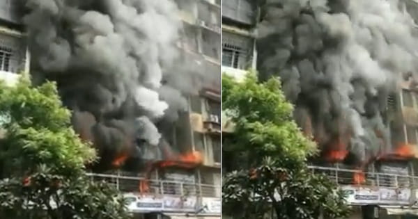 मुंबई : कांदिवली पश्चिम की एक इमारत में लगी भीषण आग, 2 लोगों की मौत; देखें VIDEO