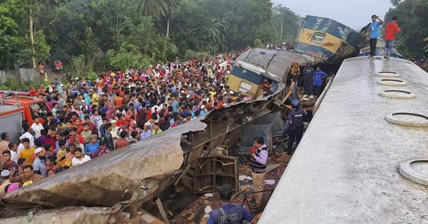 बांग्लादेश में बड़ा हादसा, दो ट्रेनों के बीच भीषण टक्कर में 15 की मौत; 100 से ज्यादा घायल