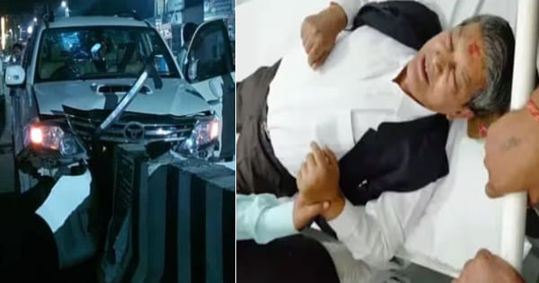 सड़क हादसे का शिकार हुए उत्तराखंड के पूर्व सीएम हरीश रावत, बेकाबू होकर कार डिवाइडर से टकराई; 3 घायल