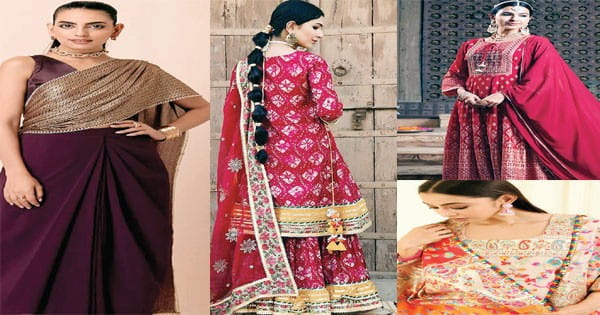 करवा चौथ स्पेशल : जरी फूल से सजे शरारा और ज्वेल टोन ड्रैप साड़ी का इस बार रहेगा ट्रेंड