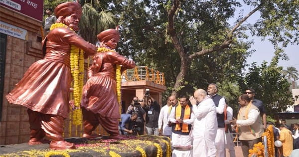 अमित शाह का MP दौरा : जबलपुर में कार्यकर्ताओं के साथ की बैठक, राजा शंकर शाह और रघुनाथ शाह की प्रतिमा को अर्पित की पुष्पांजलि