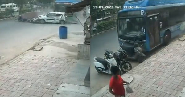 VIDEO : दिल्ली के रोहिणी इलाके में डीटीसी बस ने अनियंत्रित होकर कई वाहनों को मारी टक्कर, एक की मौत; 6 घायल