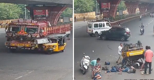 विशाखापत्तनम में भीषण हादसा : बच्चों से भरा ऑटो बीच सड़क पर ट्रक से टकराया, 8 बच्चे बुरी तरह घायल; VIDEO देख रोंगटे खड़े हो जाएंगे