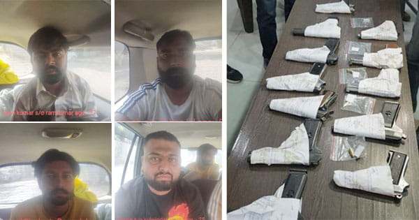 Indore : 12 पिस्तौल के साथ पंजाब के 5 बदमाश पकड़ाए, इंदौर में मिलते हैं सस्ते हथियार, हत्या का बदला लेने के लिए खरीदे थे आर्म्स