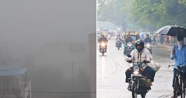 इंदौर : बारिश थमने के बाद छाया घना कोहरा... विजिबिलिटी घटी; जनजीवन प्रभावित, तापमान में भी गिरावट दर्ज
