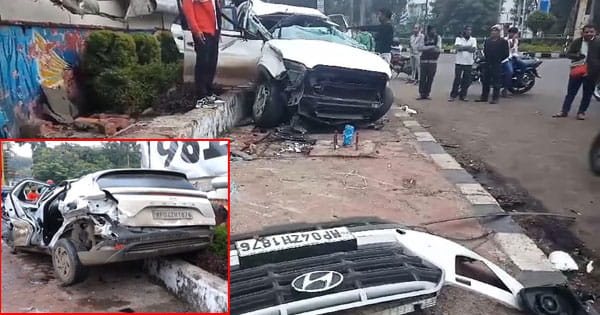 MP News : भोपाल में सड़क हादसा... तेज रफ्तार कार अनियंत्रित होकर फुटपाथ पर चढ़ी, दो लोगों की मौत; तीन घायल