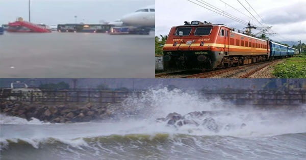 Cyclone Michaung : मिचौंग तूफान का कहर... भारी बारिश से रनवे और सड़कों पर भरा पानी, 144 ट्रेनें रद्द