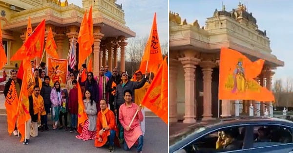अमेरिका में राम मंदिर के उद्घाटन से पहले जश्न, सड़कों पर लहराए भगवा ध्वज, हिंदू रहवासियों ने निकाली कार-बाइक रैली
