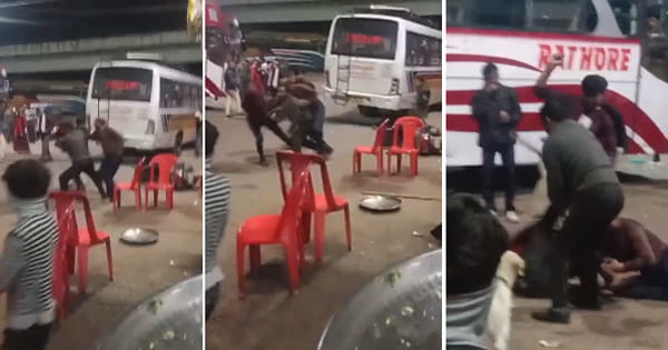 इंदौर में चले लात-घूंसे, पानी भरने को लेकर दो होटल संचालक आपस में भिड़े, देखें VIDEO