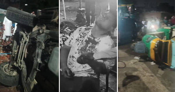 भोपाल में तेज रफ्तार थार का तांडव : इनोवा समेत 5 गाड़ियों को मारी टक्कर, ई-रिक्शा चालक की मौके पर मौत; दो घायल