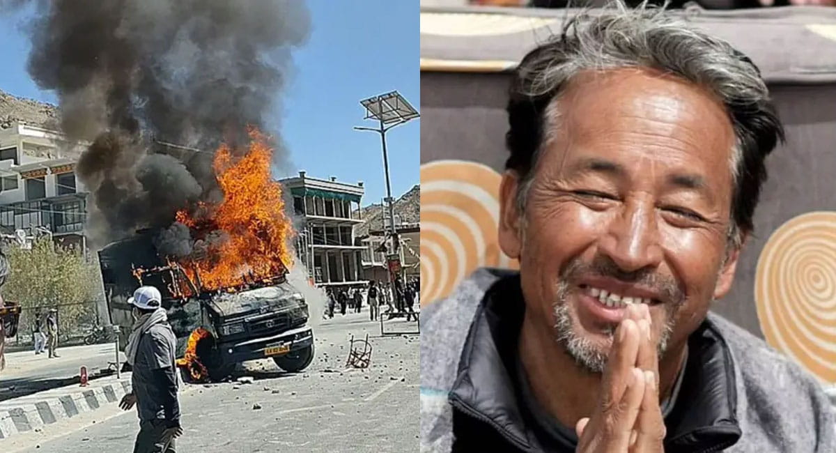 लद्दाख में हिंसा: केंद्र ने सोनम सोशल एक्टिविस्ट वांगचुक को बताया जिम्मेदार, कहा- लोगों को भड़काया; लेह में 4 लोगों की मौत