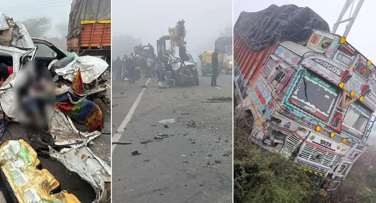 ग्वालियर में ट्रक ने कार को मारी जोरदार टक्कर, 4 लोगों की मौत