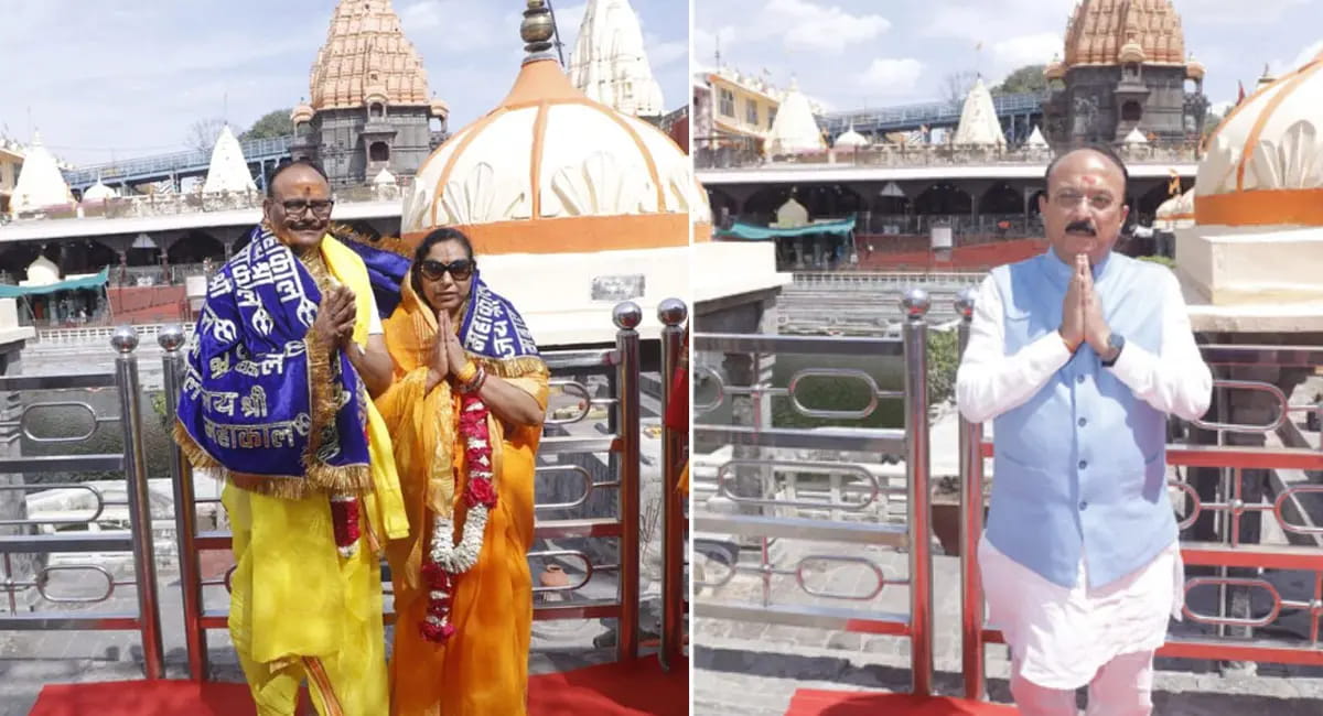 बाबा महाकाल का लिया आशीर्वाद, नंदी हाल में बैठकर किया पूजन