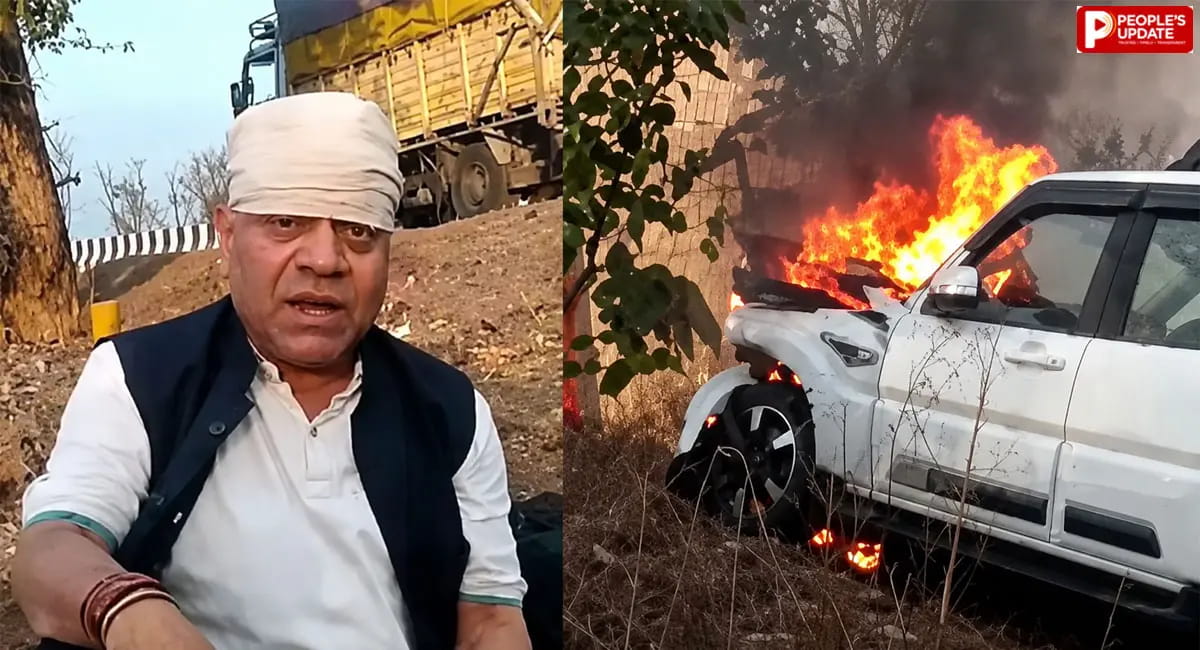 सिवनी में सड़क पर अचानक आई गाय, अनियंत्रित होकर स्कूल की बाउंड्री से टकरा गई गाड़ी; सभी सुरक्षित