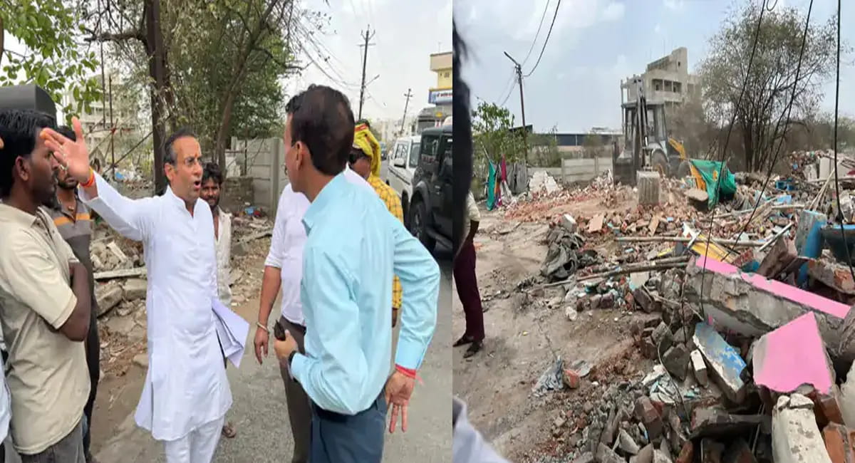 जाटखेड़ी में 20 से ज्यादा मकानों पर कार्रवाई, पुनर्वास की मांग को लेकर कांग्रेस का विरोध