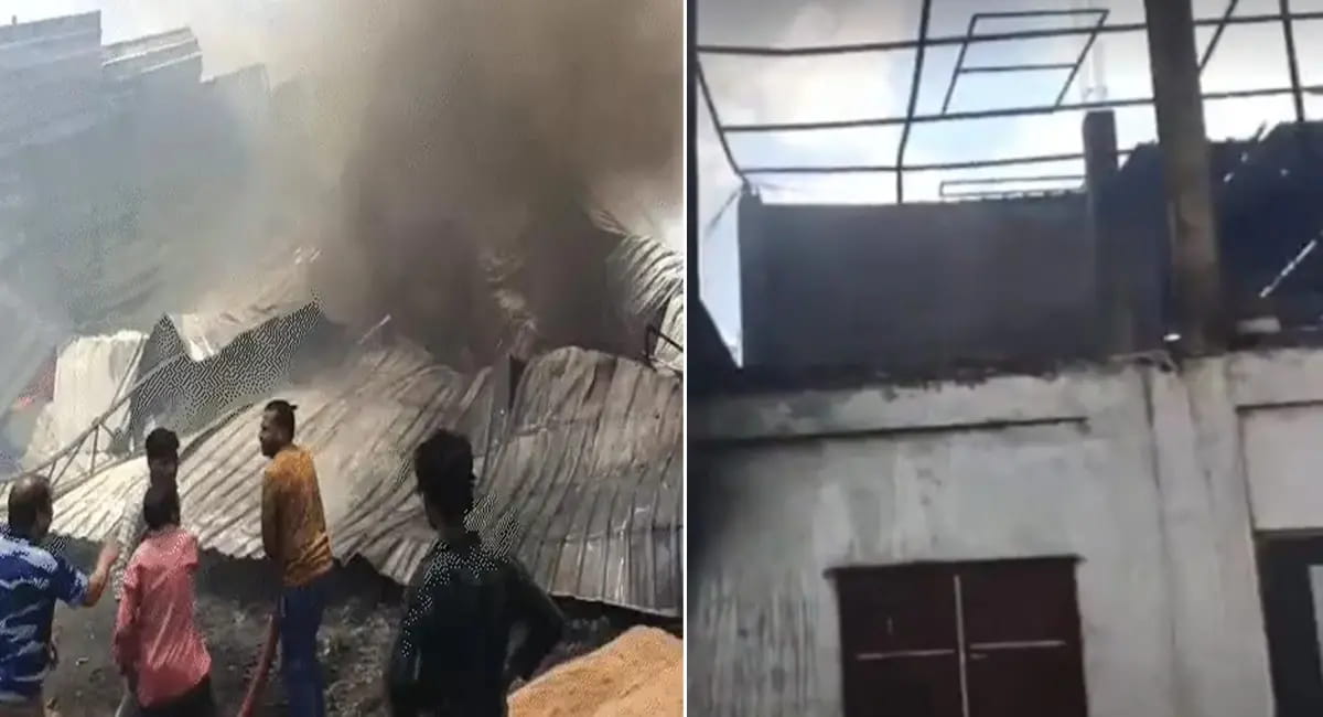 मालीखेड़ी के कबाड़ गोदाम में लगी भीषण आग, इलाके में मची अफरा-तफरी