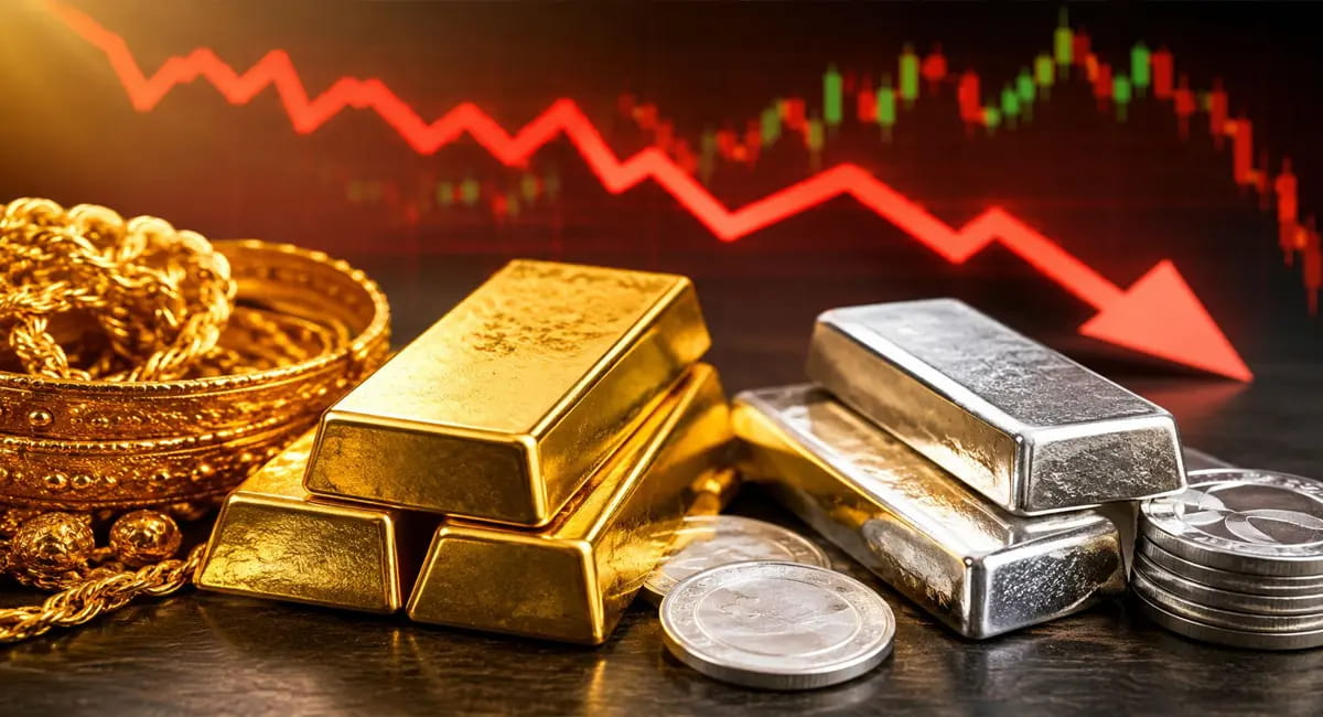 सोना ₹2949 सस्ता होकर ₹1.58 लाख के करीब, चांदी ₹18693 टूटी; ऑल टाइम हाई से ₹18 हजार सस्ता हुआ गोल्ड